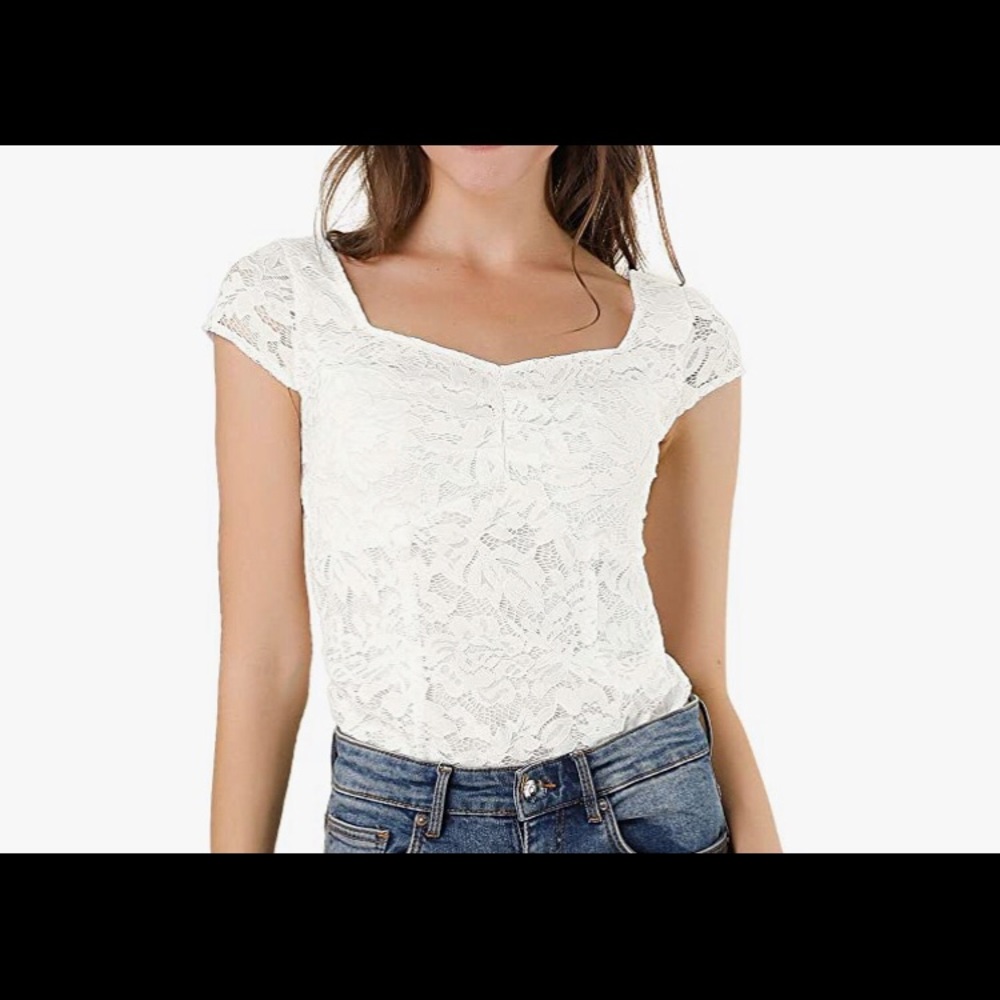 White lace shirt